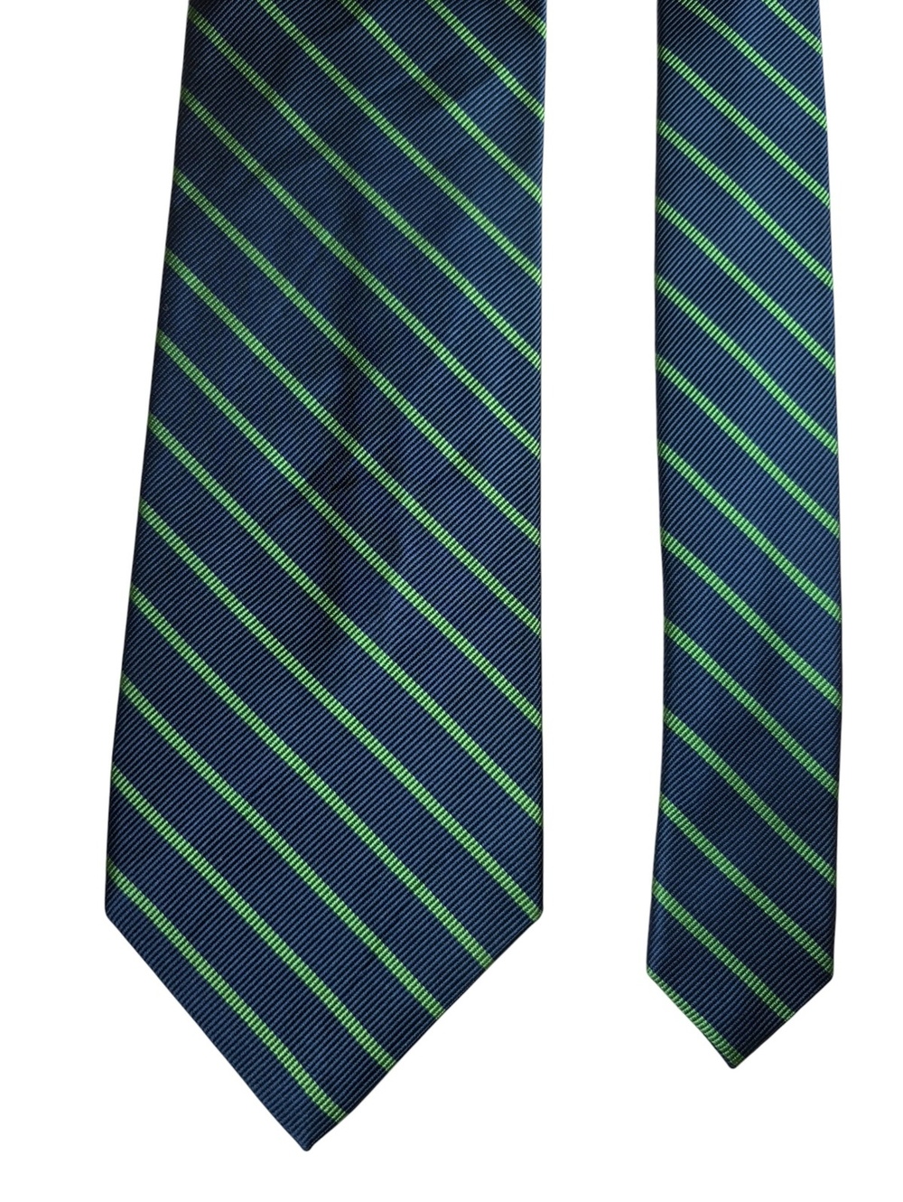 J.Crew Silk Blue Green Repp Stripe Men's Designer Tie